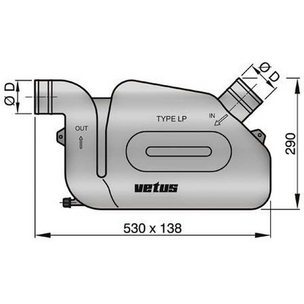VETUS 2.4" Rotatable Plastic Waterlock, NLP60