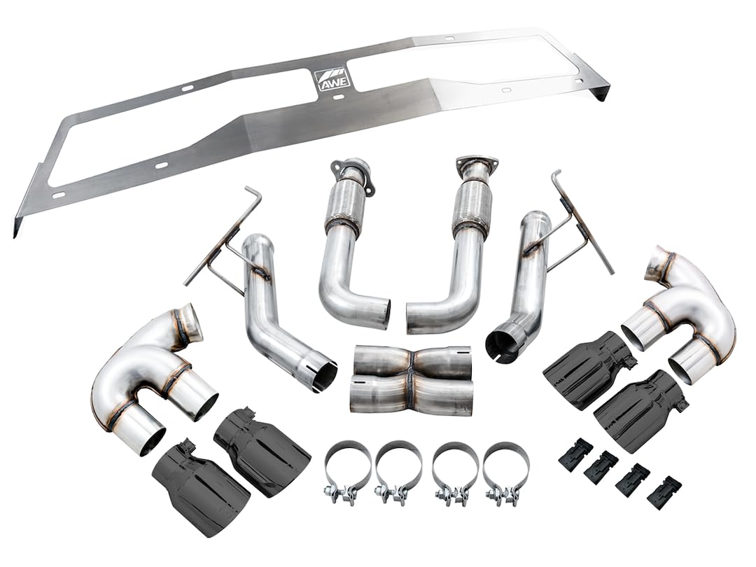 2020 Chevrolet Corvette (C8) AWE Tuning Track Edition Exhaust - Quad Diamond Black Tips