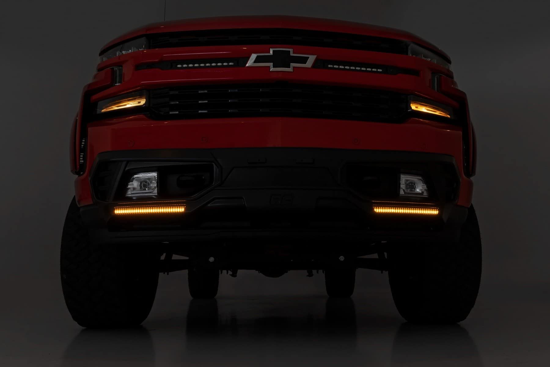 LED Front Fascia Cover Rough Country for Chevy Silverado 1500 2WD/4WD (2019-2022) with Quad Row Light Strips