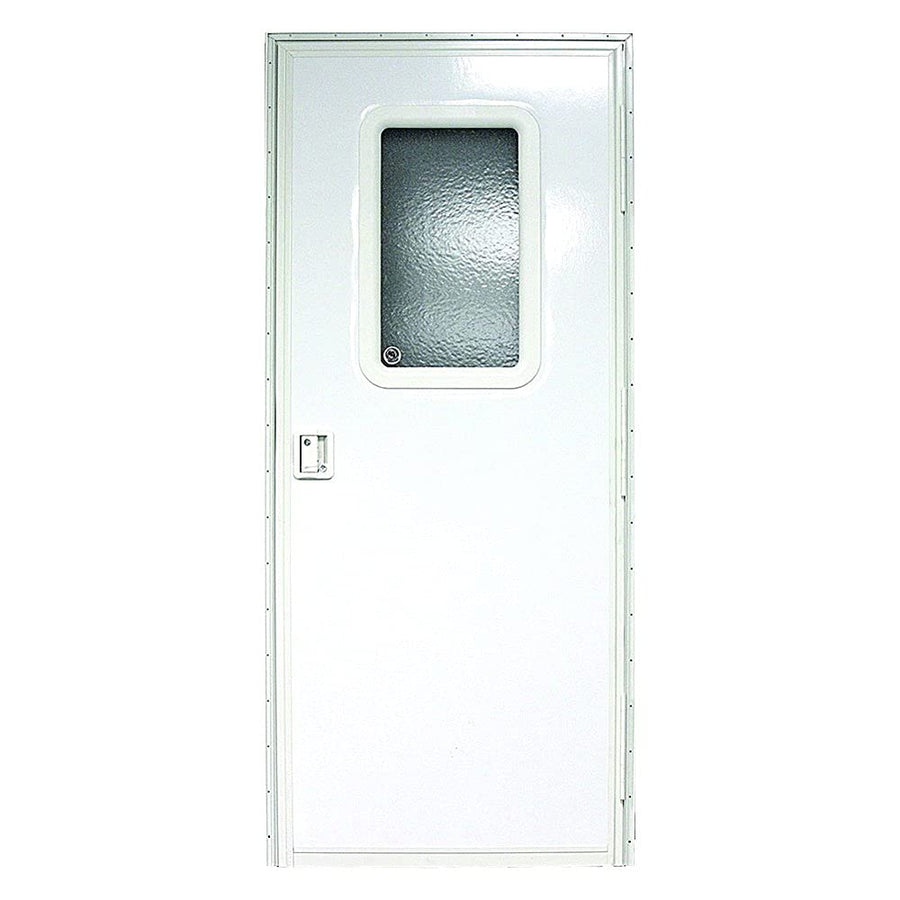 Lippert Components RV Entry Door Right Hinge with Screen Door, 30" x 72", Square, Felt Seal - V000149585, Polar White
