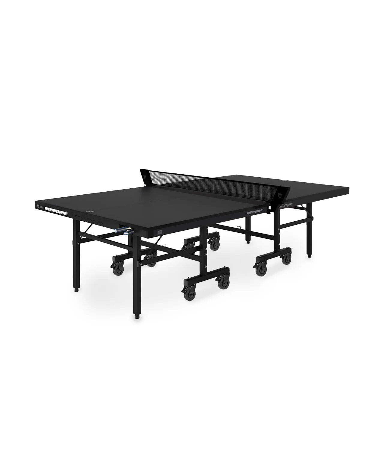 Ping Pong Table Killerspin MyT 415 Max - Foldable Table for Table Tennis, Portable Ping Pong Table Set with Built-in Paddle and Ball Storage, 25MM MDF Board Pingpongball Table, Jet Black