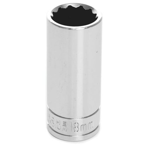3/8-Inch Drive Performance Tool W38718 12-Point Socket, 18mm