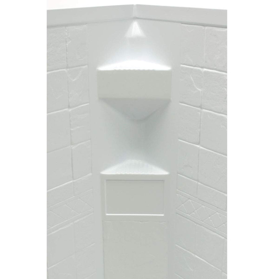 Lippert 34"x 34"x 68" White Neo Angle Shower Wall Surround Replacement for RVs, Manufactured Homes, Travel Trailers, 5th Wheels, and Motorhomes - 306205