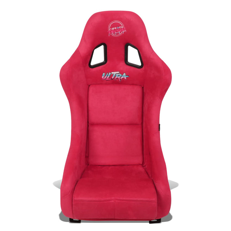 NRG Innovations Universal NRG-FRP-303RD-ULTRA Fixed Back Bucket Racing Seat with Side Mount Adapters for 6-Point Harnesses, Size M, Red Seat Cover, 22" W X 34" H X 21" D
