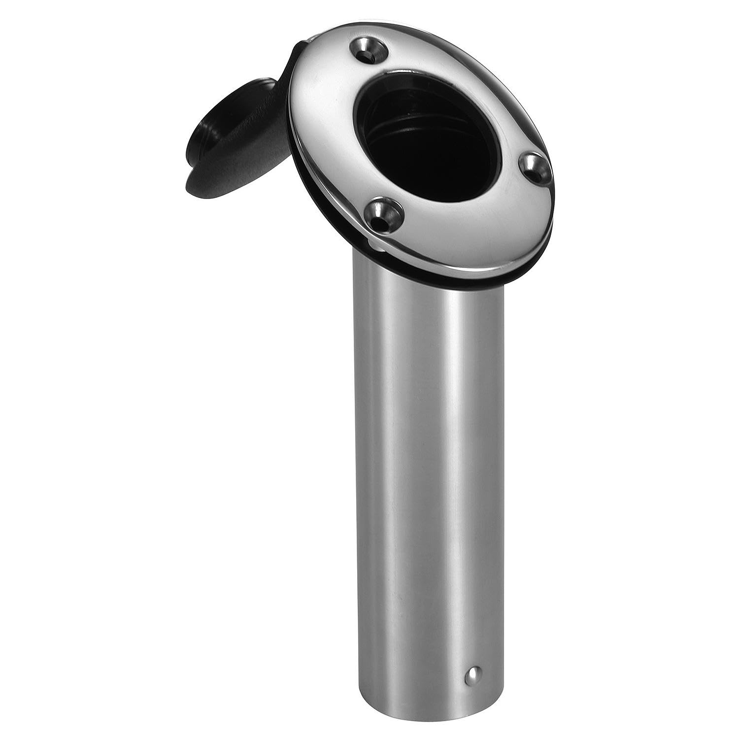 Stainless Steel Attwood 66362-7 Flush Mount Rod Holder, 2-Inch Diameter, 7 ½ Inches Long, 30-Degree Top Flange, Open Base End