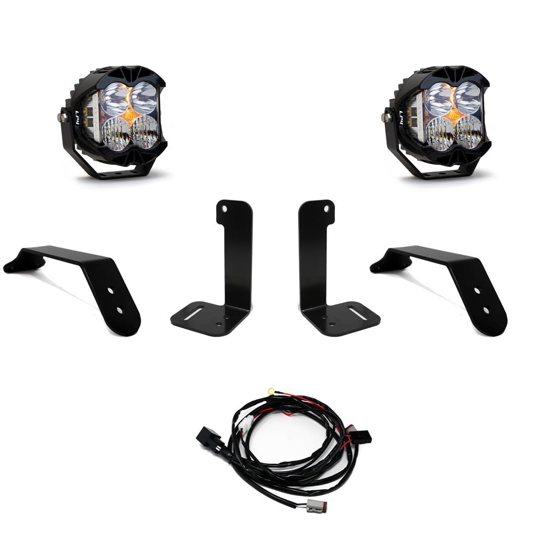 Baja Designs Bumper Light Kit LP4 Pro LED for Jeep Gladiator 2020+, Wrangler JL 2018+ with OEM Plastic - Toggle Wiring Harness