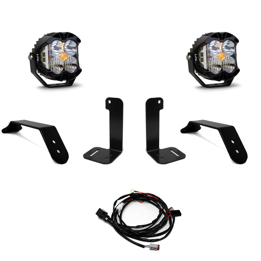 Baja Designs Bumper Light Kit LP4 Pro LED for Jeep Gladiator 2020+, Wrangler JL 2018+ with OEM Plastic - Toggle Wiring Harness