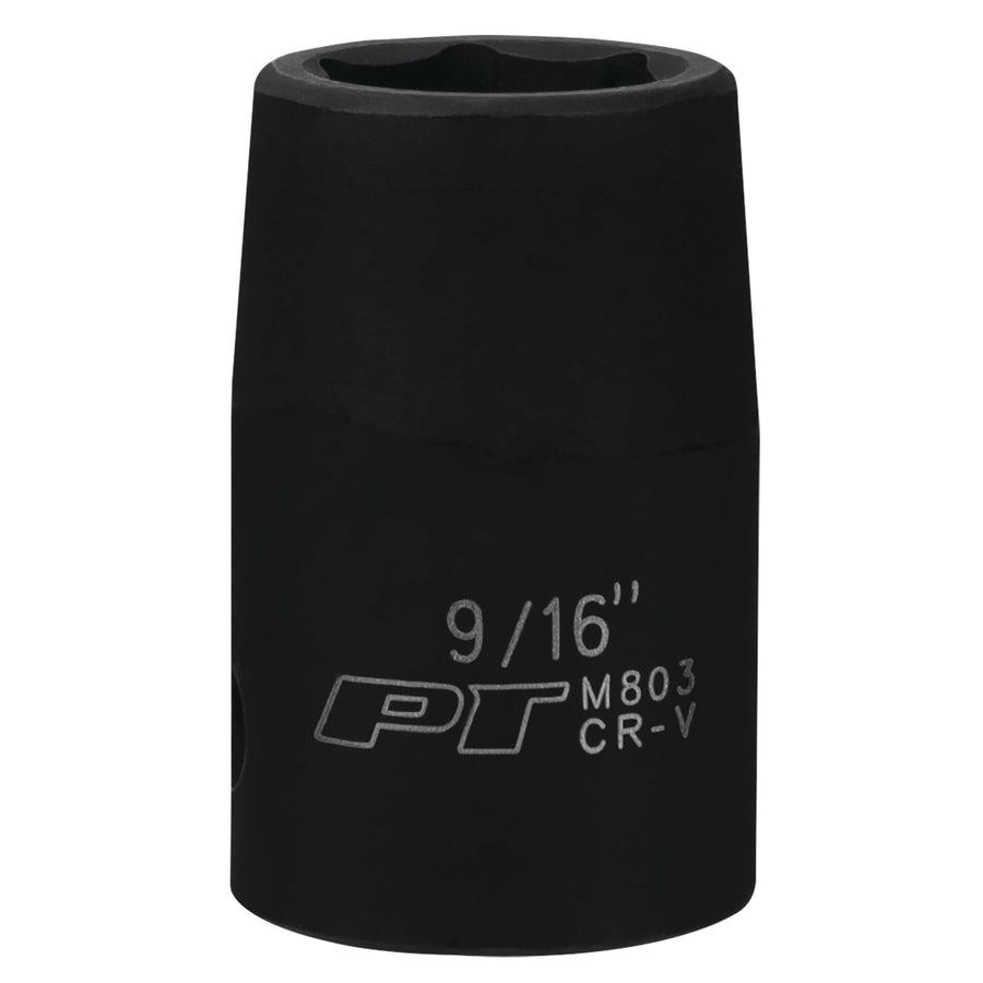 M803 Performance Tool 1/2 Drive 9/16 6-Point Impact Socket for Heavy-Duty Use in Automotive and Industrial Applications