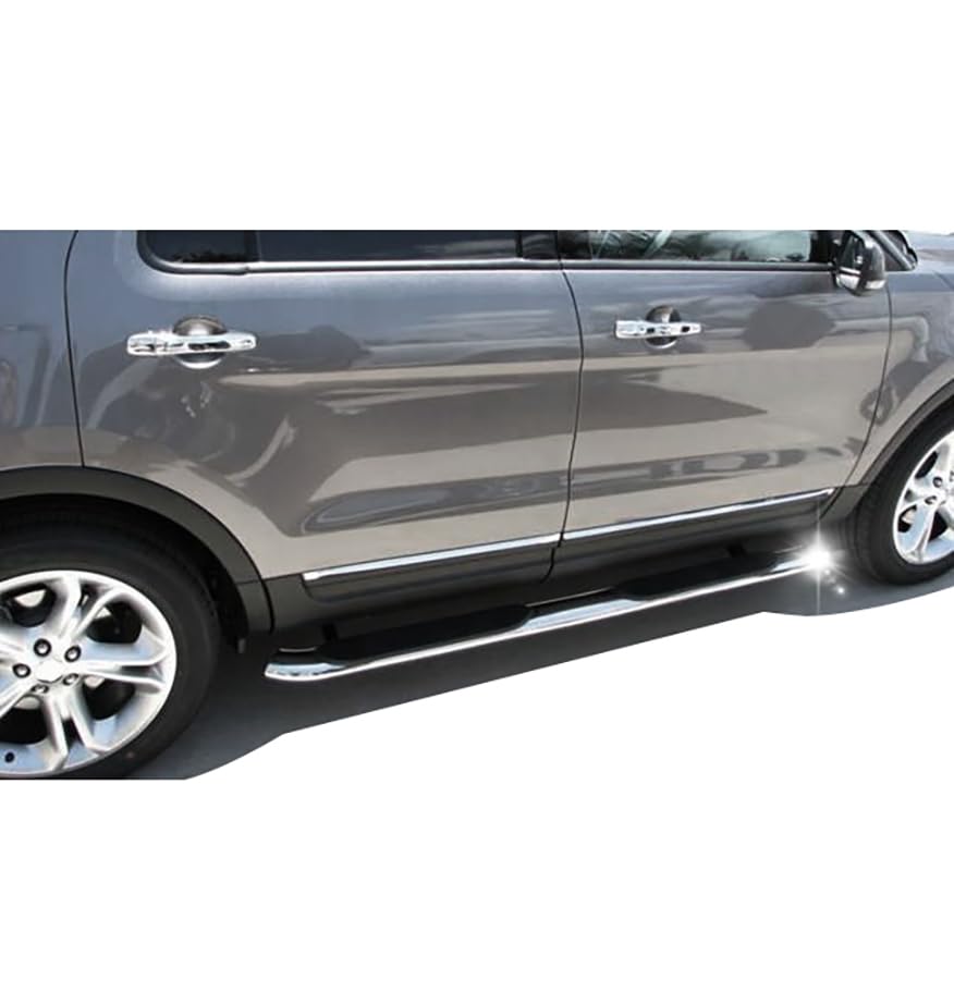 3in Black Horse Side Steps Stainless Steel Compatible with 2009-2011 Dodge Nitro-9B071101SS