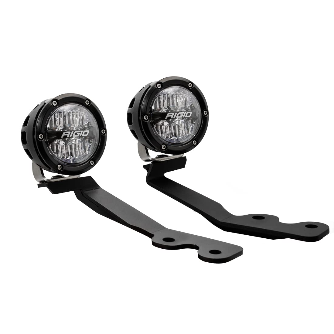 Rigid 46807 LED Light Mount Kit A-Pillar FITS 2022+ Toyota Tundra Includes Rigid 4inch 360-Series Drive Optics with Amber Back Lighting and Amber & Black Covers