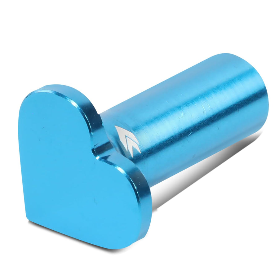 NRG Innovations 6061 Aluminum NRG-DB-H002BL Heart E-Brake Drift Button, Hand Brake Lever Button Compatible with 1986 Toyota, Subaru WRX/STI, BRZ, Mazda Miata/RX-7, Blue