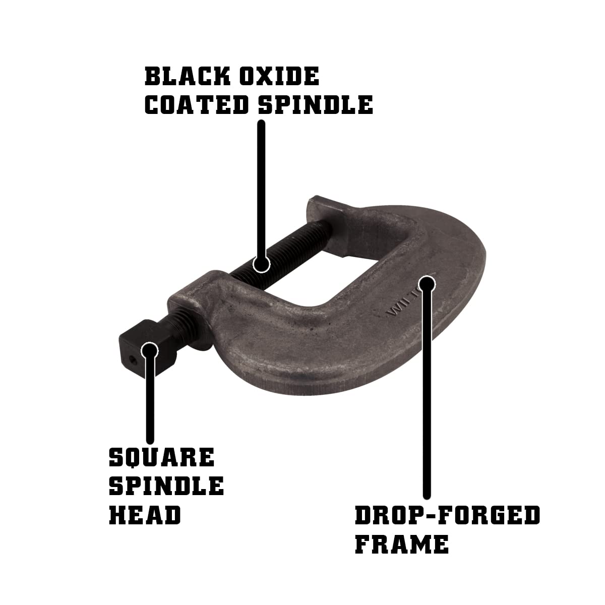 Brute Force Wilton C-Clamp, 8-1/2" Opening, 3-7/8" Throat, 31250 Lbs. Clamping Force (Model 8 F.C.)