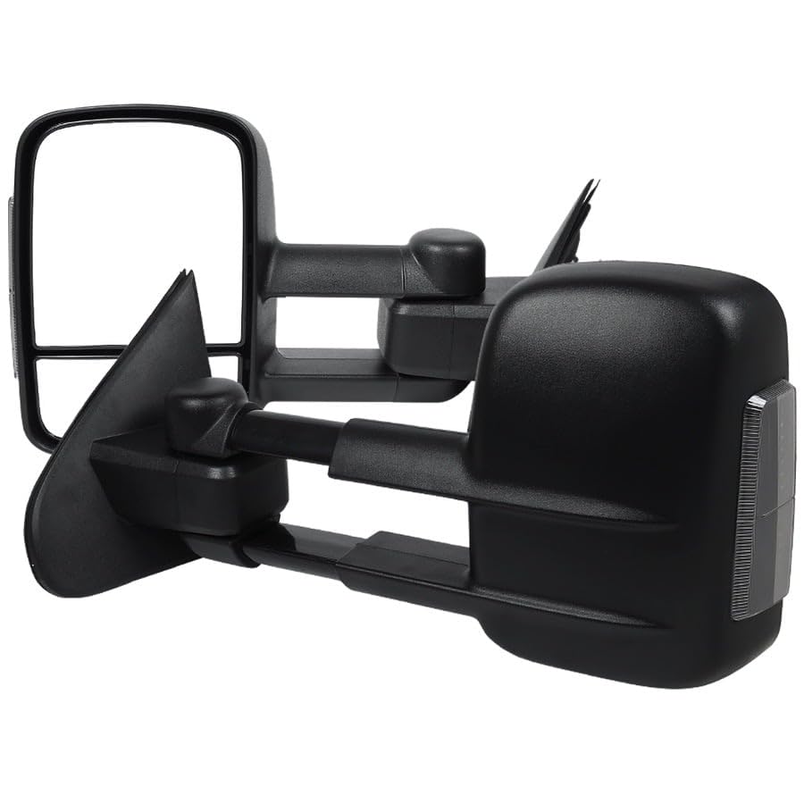 RMX-SIV14GLED-M-FS SPEC-D TUNING Towing Mirrors Black- Manual- Fits 1500 14-18 Chevrolet Silverado