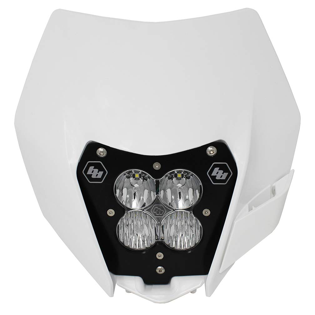 XL Pro Baja Designs (D/C) LED Headlight Kit with Shell for KTM Motorcycle (Driving/Combo; Clear)