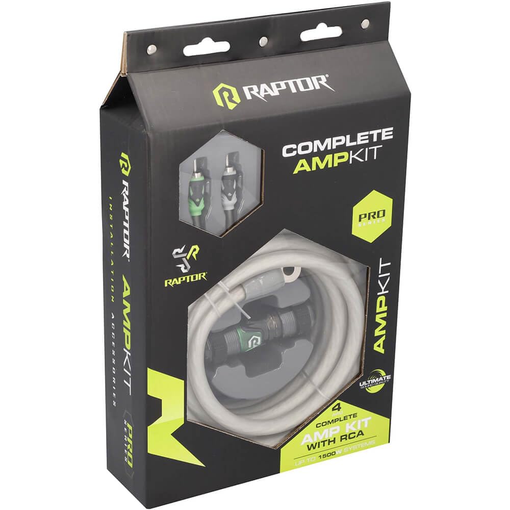 PRO SERIES RAPTOR BY METRA ELECTRONICS 1500W 4 AWG AMP KIT WITH RCA CABLE - R5A4