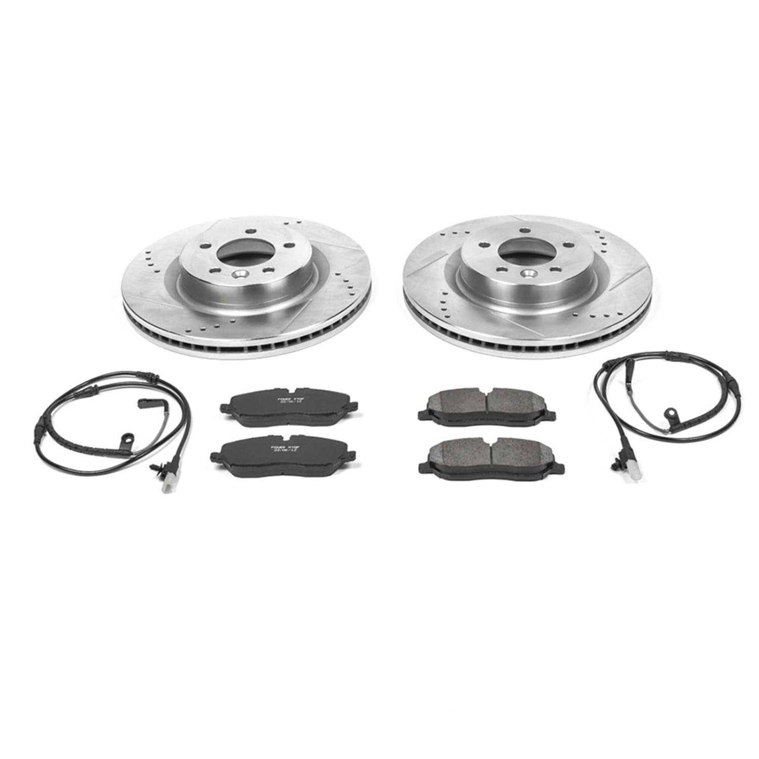 Power Stop K4615 Z23 Carbon Fiber Brake Pads with Drilled & Slotted Brake Rotors Kit For Land Rover LR3 2005-2009 [Model Specific]