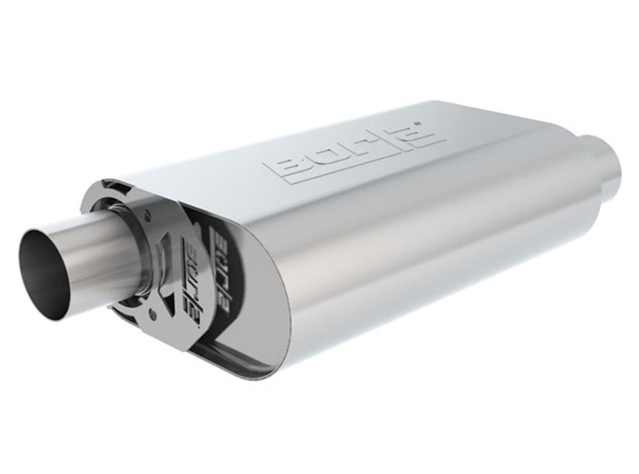 BORLA CrateMuffler 400829 for Ford Small Block H.O. 289/302 (Exc. Coyote 5.0L)/ 351W CID V8 & Big Block Moderate Output 390/427/ 428/460 CID V8 FE 2.5" Offset/Offset 14"x 4.35"x 9.10" Body ATAK.
