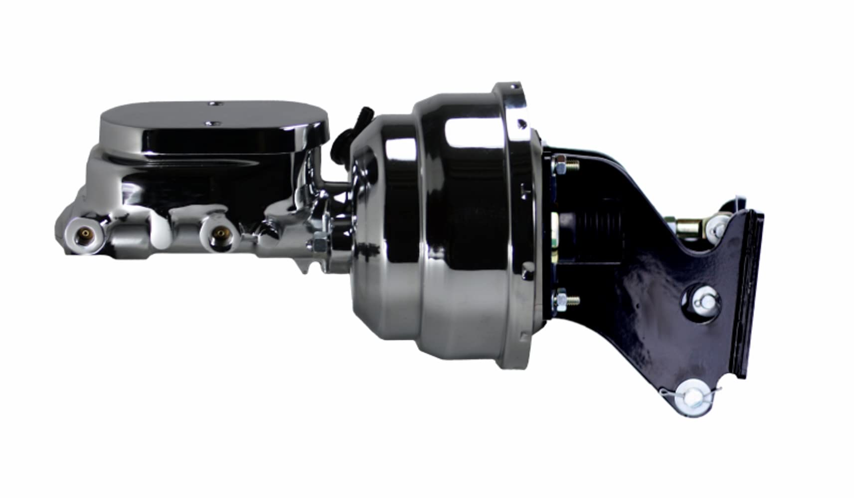 8 Inch LEED BRAKES Dual Power Booster, 1-1/8 Inch Bore Flat Top Master (Chrome)