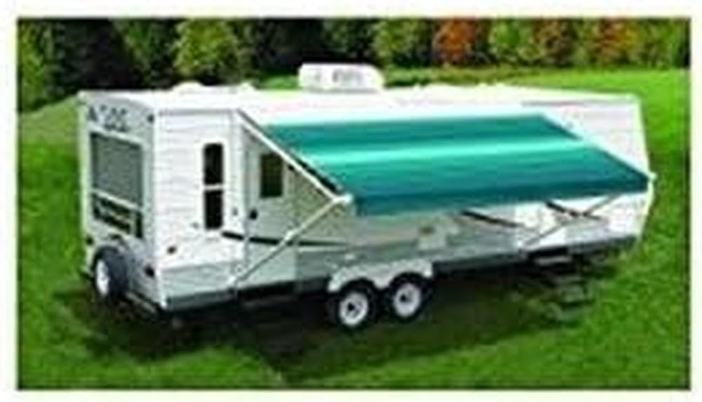 Carefree Fiesta EA148C00 Teal 14' Vinyl Roller Assembly (with White Vinyl Weatherguard, White Spring Castings)