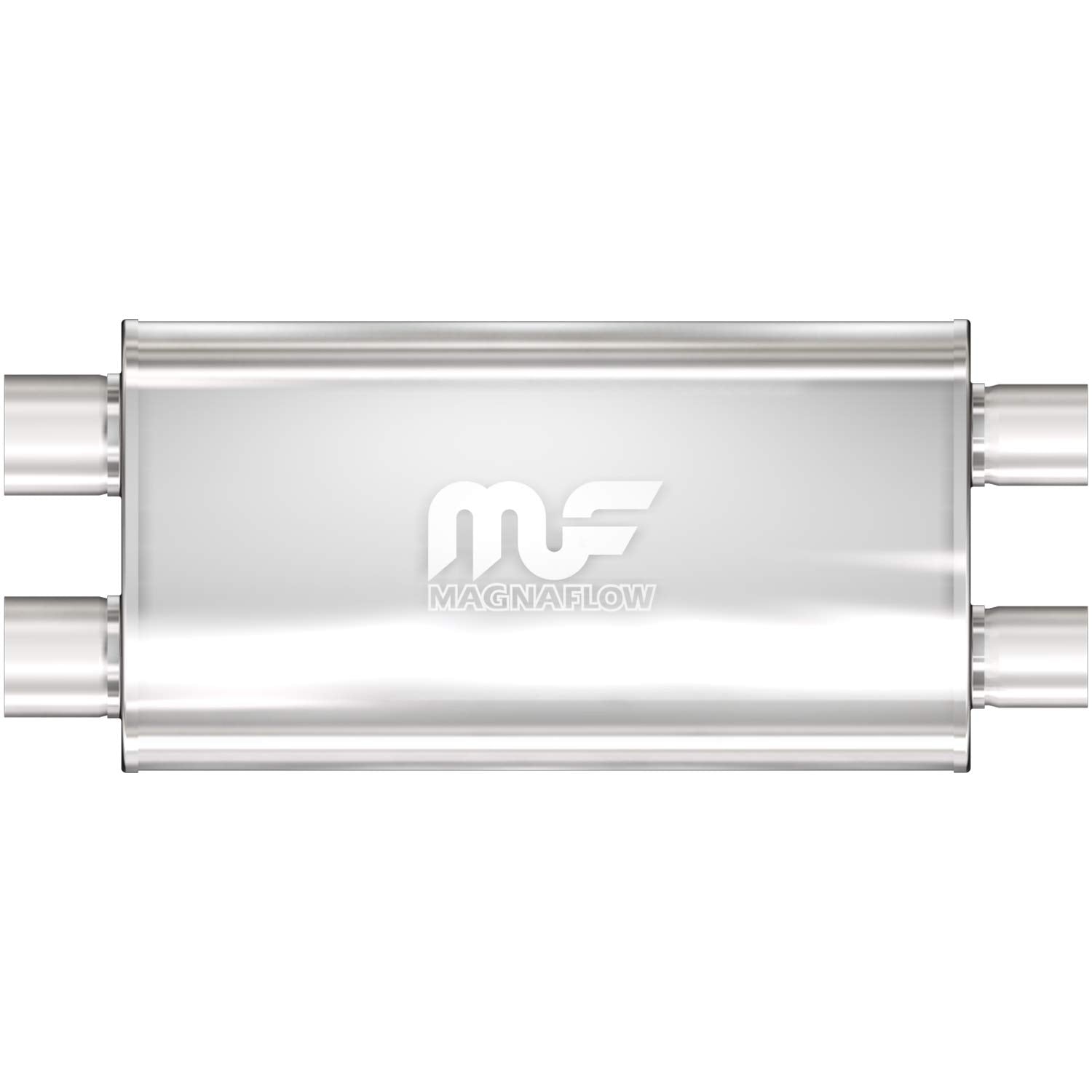 Performance MagnaFlow Exhaust Muffler 12569: 3"/2.5" Inlet/Outlet, 5x11x22" Oval, Stainless Steel, Satin Finish