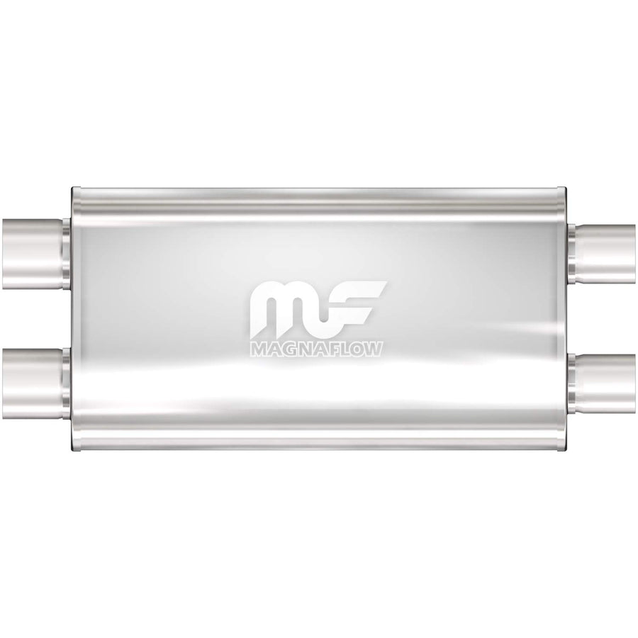 Performance MagnaFlow Exhaust Muffler 12569: 3"/2.5" Inlet/Outlet, 5x11x22" Oval, Stainless Steel, Satin Finish