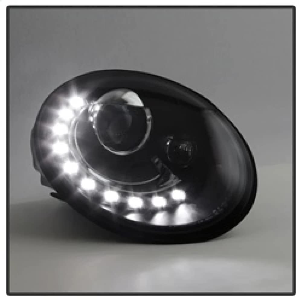 Volkswagen Beetle 06-10 Spyder 5080929 Projector Headlights - DRL LED - Black