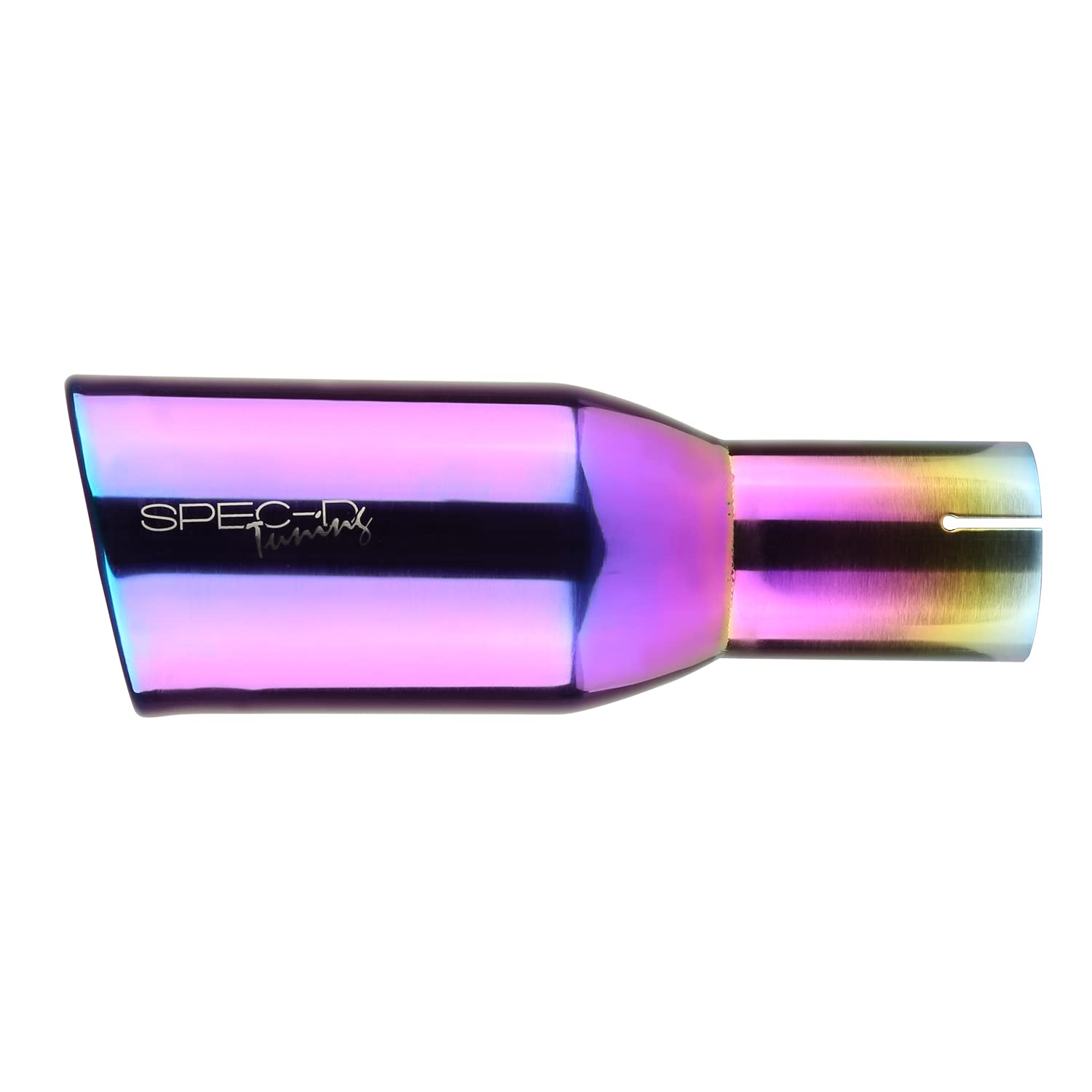 2.5" Inlet Spec-D Tuning 3.875" Purple Slant Titanium Burnt S/S Steel Exhaust Muffler Tip