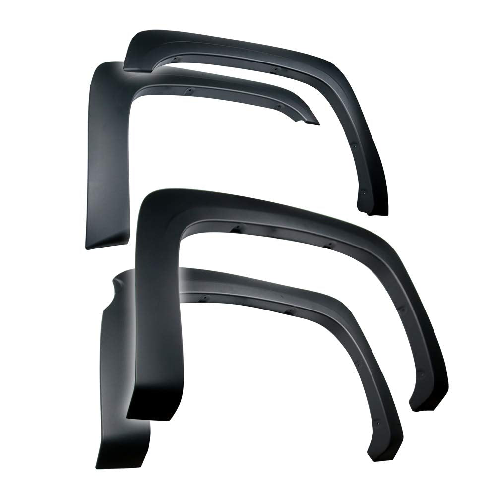 Tyger Auto TG-FF6C4298 Fender Flare Set for 2007-2013 Chevy Silverado 1500 5.8' Short Bed (NOT for Sierra) | Excl. 2007 Classic models | Paintable Fine-Textured Matte Black Factory Style, 4 Piece