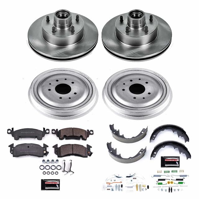 Power Stop KOE15028DK Front and Rear Replacement Brake Kit-OE Brake Drums & Ceramic Brake Pads For Chevrolet G10 Van 1971, GMC G15/G1500 Van 1971 [Model Specific]
