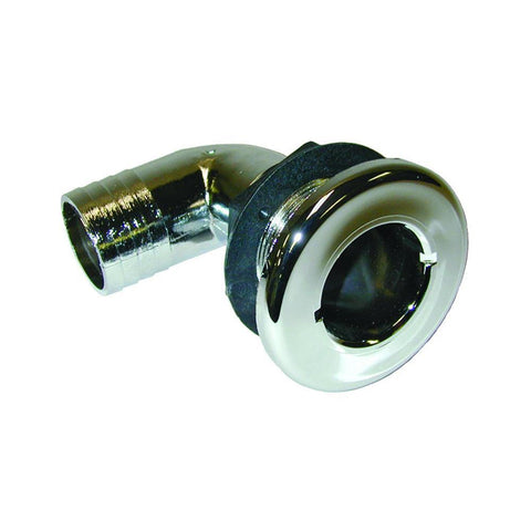 90 Degree Thru-Hull Fittings T-H Marine 1-1/2 Inch – Durable Plastic Hose Barb for Marine Plumbing – UV Stabilized Chrome Plated Fittings for OEM Boat Builders