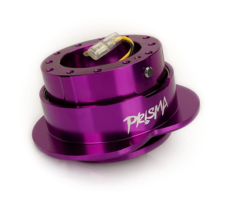 NRG Innovations Steering Wheel NRG-SRK-143PP Quick Release Kit Adapter Purple Body/Purple Heart Shape Ring Flares, 6x70mm & 6x74mm Bolt Pattern