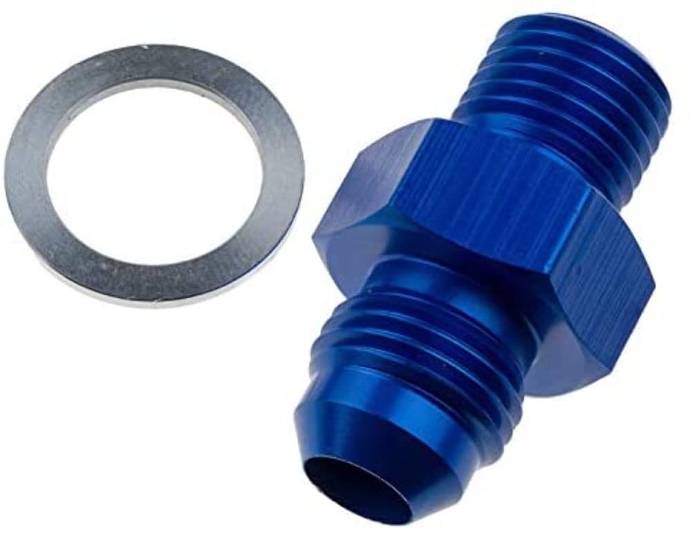 Performance Red Horse 8262-06-02-1 -06 Male AN/JIC Flare To 1/8"NPSM Transmission Fitting -Blue-2Pcs