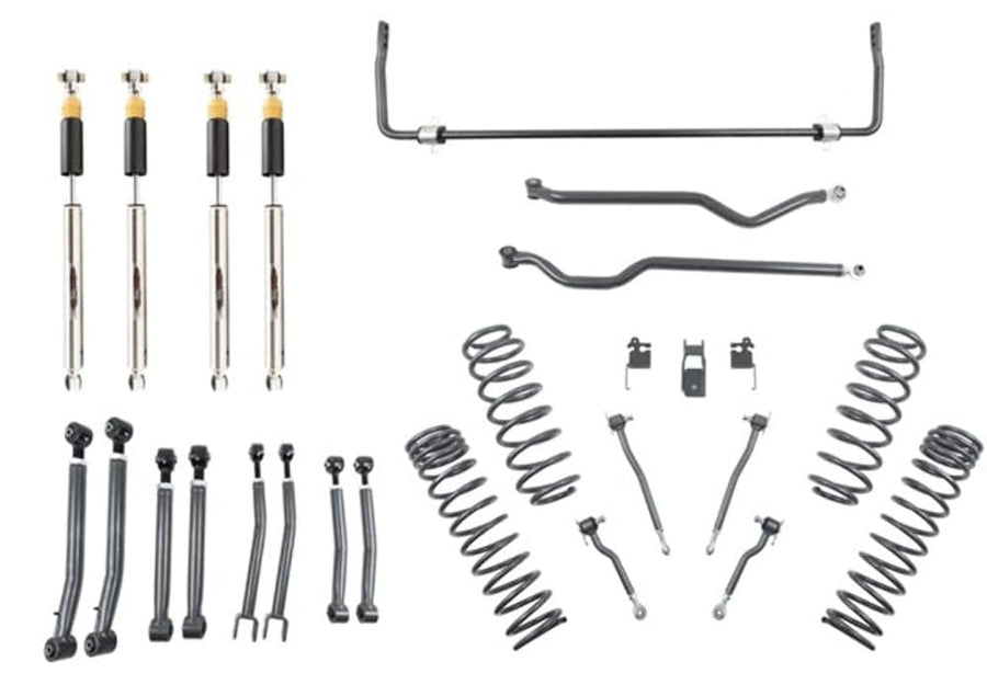 4" Belltech Trail Performance Lift Kit - fits 2018-2020 Jeep JL, includes double adjustable shocks