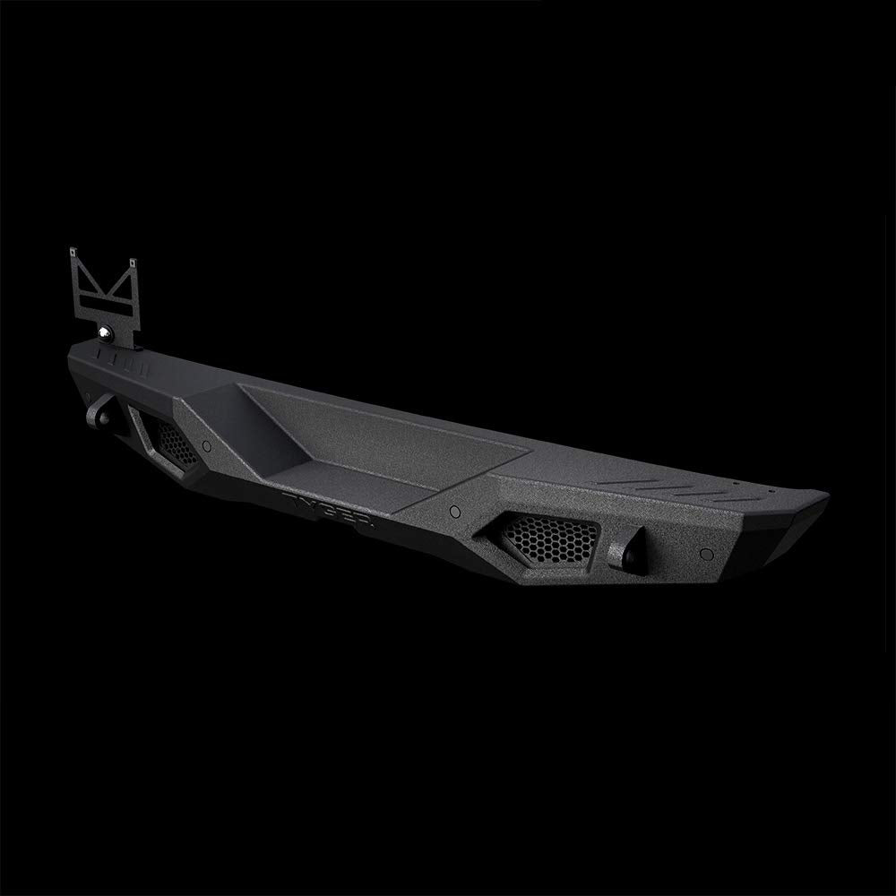 Tyger Auto TG-BP9J81198 Rear Bumper Tyger Fury with D-Ring Mounts Textured Black Compatible with 2018-2026 Jeep Wrangler JL (Not for JK)
