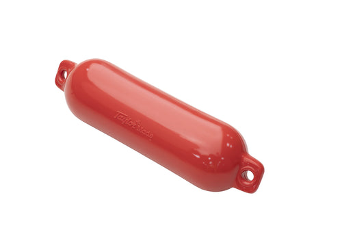 Taylor Made Inflatable Boat Fender Hull-Gard, Ruby Red (5.5" x 20"), Unique Oval Shape, Molded Football Needle Inflation Valve, Seamless Construction, Double Eyelets - 551022