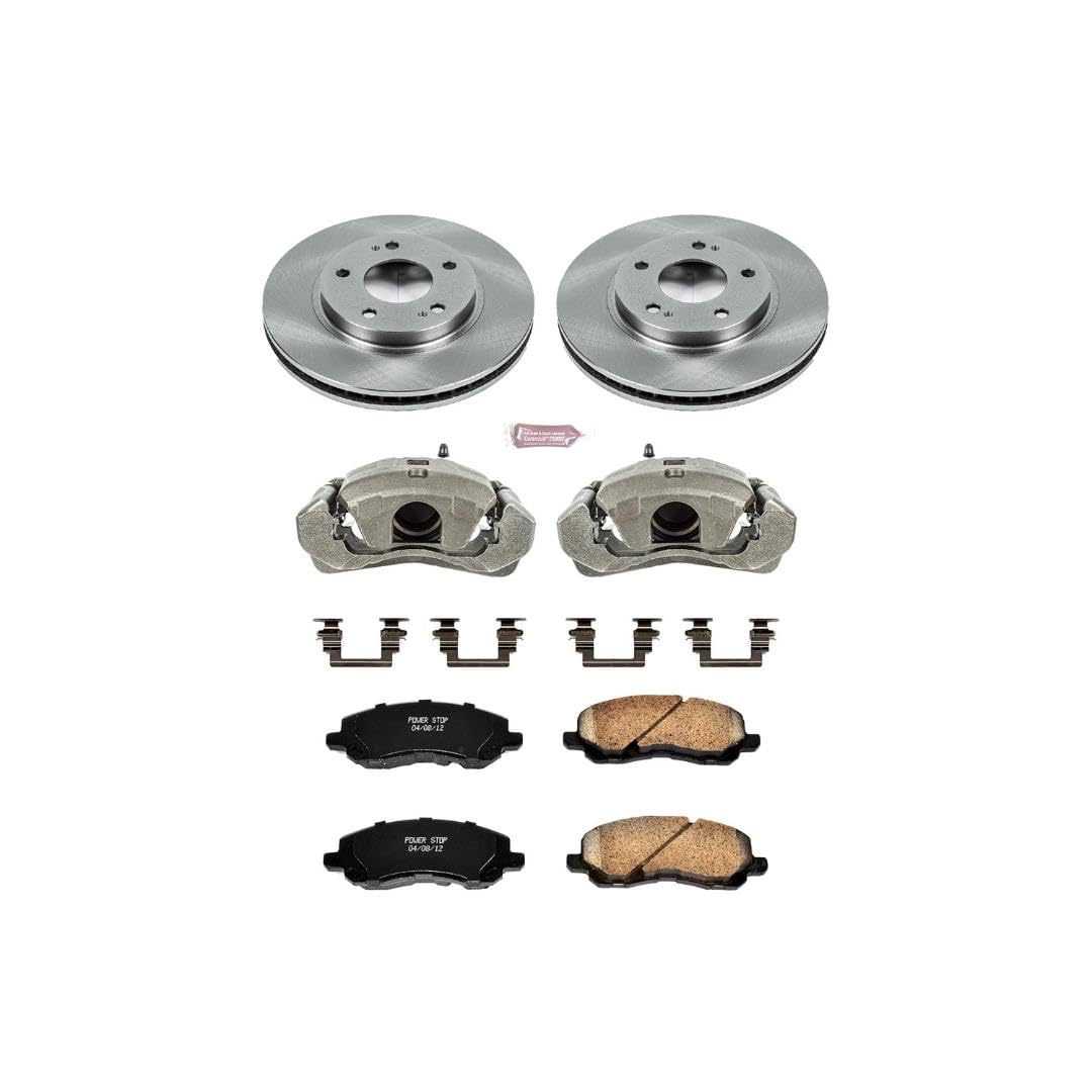 Power Stop Autospecialty KCOE1678 1-Click OE Replacement Brake Kit with Calipers For Chrysler Sebring, Dodge Stratus, Mitsubishi Eclipse, Mitsubishi Galant [Model Specific]