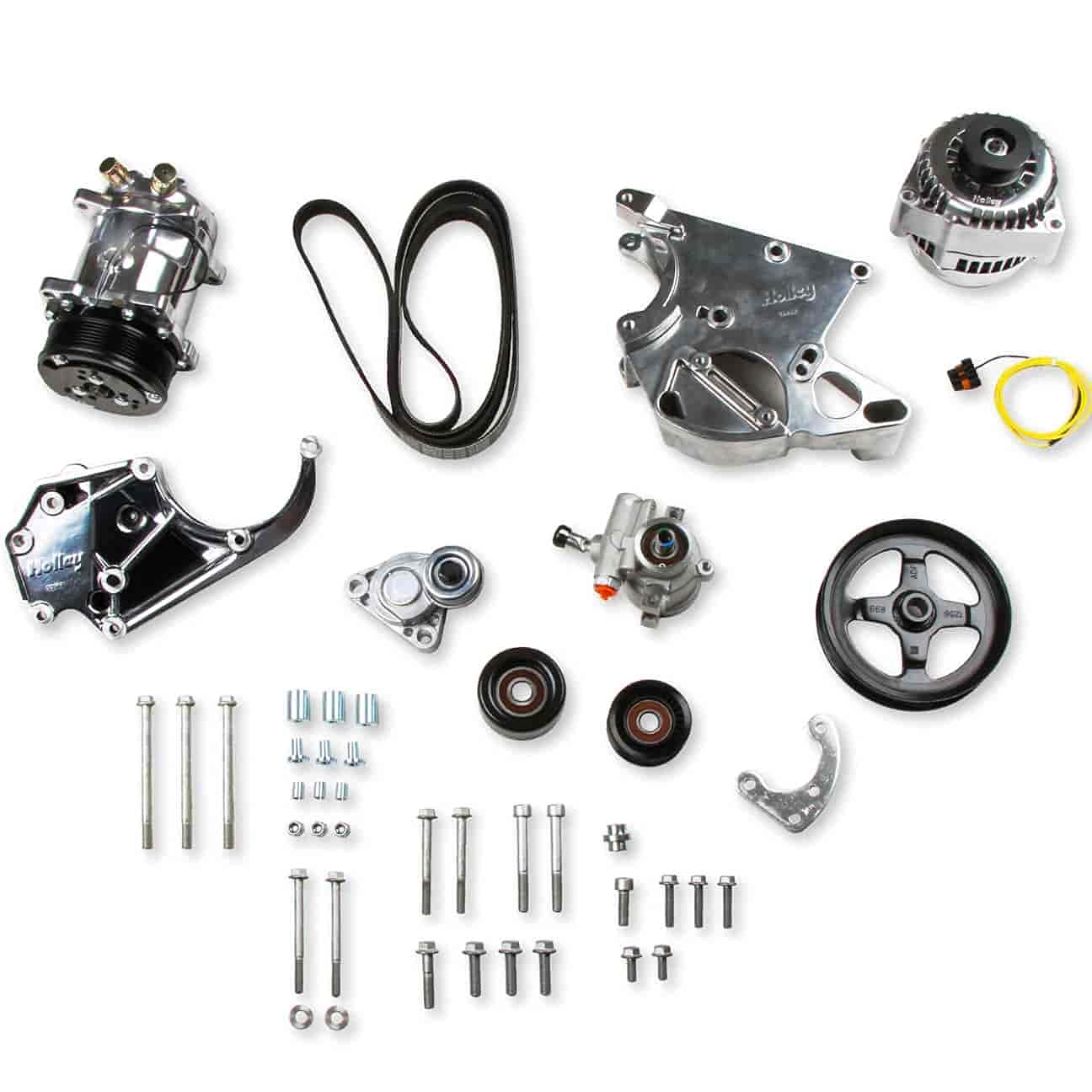 Holley LS/LT Complete Accessory Drive Kit- 20-137P Polished Finish