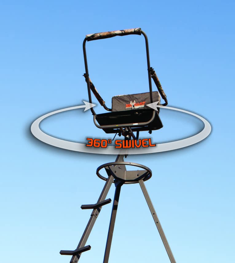 Pursuit Tripod BIG GAME Whitetail Deer Elk Mule Pronghorn Above Hunting Outdoors Padded 360 Degree Rotation 12' Tall Treestand