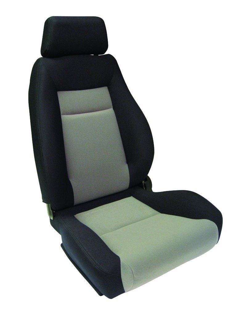Black Velour ProCar by Scat 80-1100-75R Side, Gray Velour Insert Racing Elite Recliner Right Seat