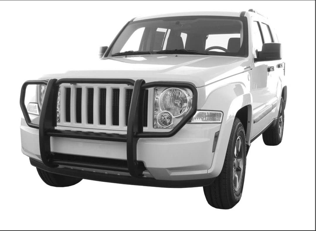 Bumper Guard Black Horse Grille brush 1-Piece Black Compatible with 2008-2012 Jeep Liberty-17A086400A