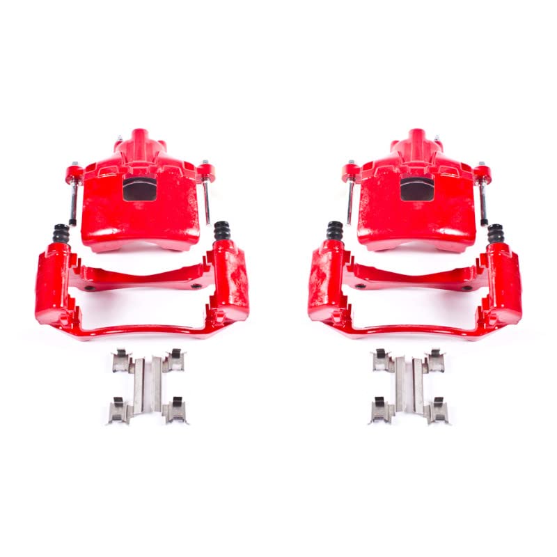 Power Stop S5034 Front Pair of High-Temp Red Powder Coated Calipers for Buick Allure, Buick Lacrosse, Buick Terraza, Chevy Uplander, Pontiac Grand Prix, Pontiac Montana, Saturn Relay [Model Specific]