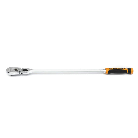 90 Tooth GEARWRENCH 1/2" Drive Dual Material Locking Flex Head Teardrop Ratchet 24" - 81372T, Multi, One Size