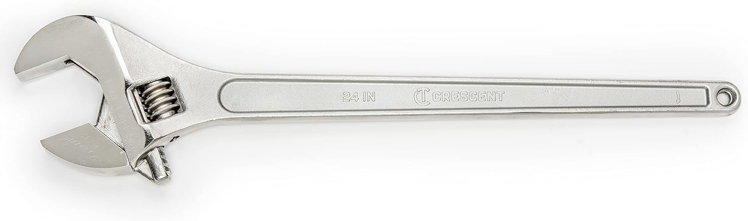 Adjustable Crescent Tapered Handle Wrench - Carded - Home Improvement, Garage & Mechanic Versatile Hand Tool - 24" - AC224VS