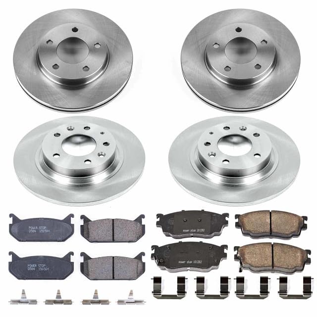 Power Stop Autospecialty KOE4312 Front and Rear Replacement Brake Kit-OE Brake Rotors & Ceramic Brake Pads For Mazda 626 1998-2002 [Model Specific]