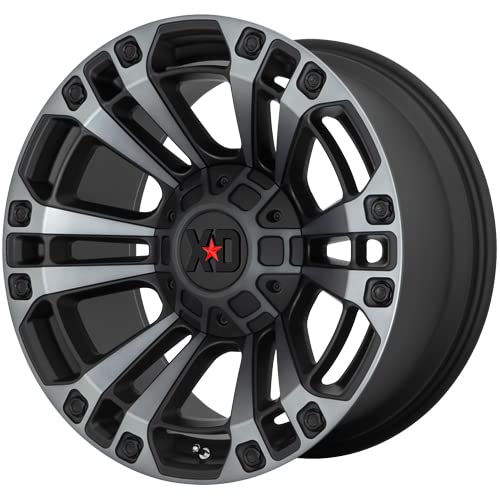 Xd851 Wheels XD Monster 3 Satin Black with Gray Tint Wheel with Alloy Steel (20 x 9. inches /8 x 125 mm, 18 mm Offset)