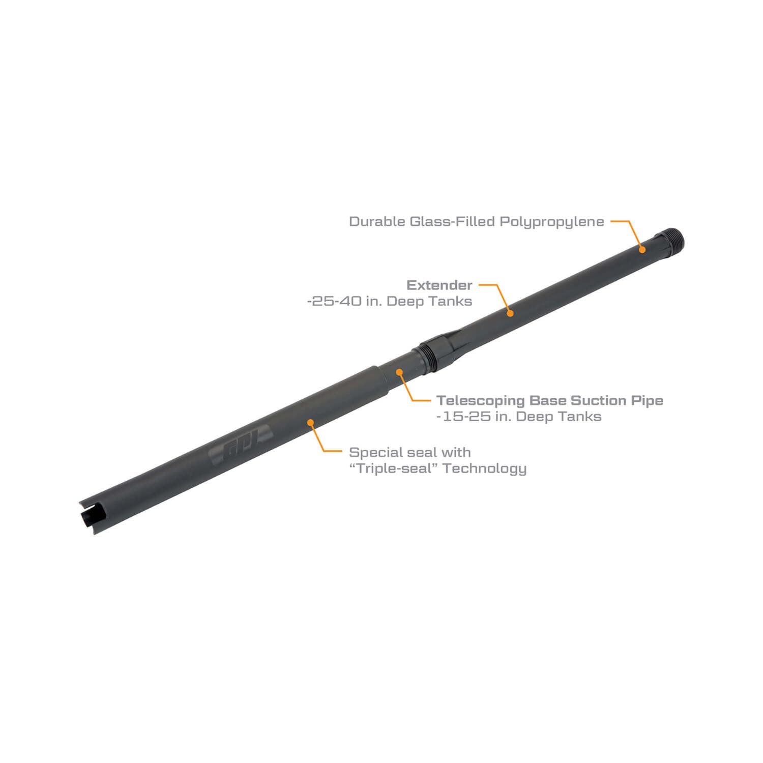GPI Adjustable Suction Pipe, Telescoping 15" to 40" (GPI Genuine Accessory 110241-01)