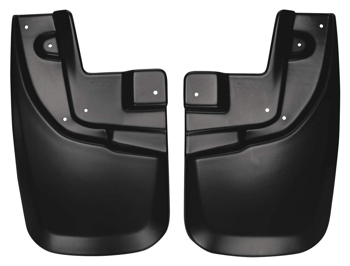 Front Mud Guards - Husky Liners | 2005-2015 Toyota Tacoma w/OEM Fender Flares & Mud Guards, Front Set - Black, 2 Pc | 56931