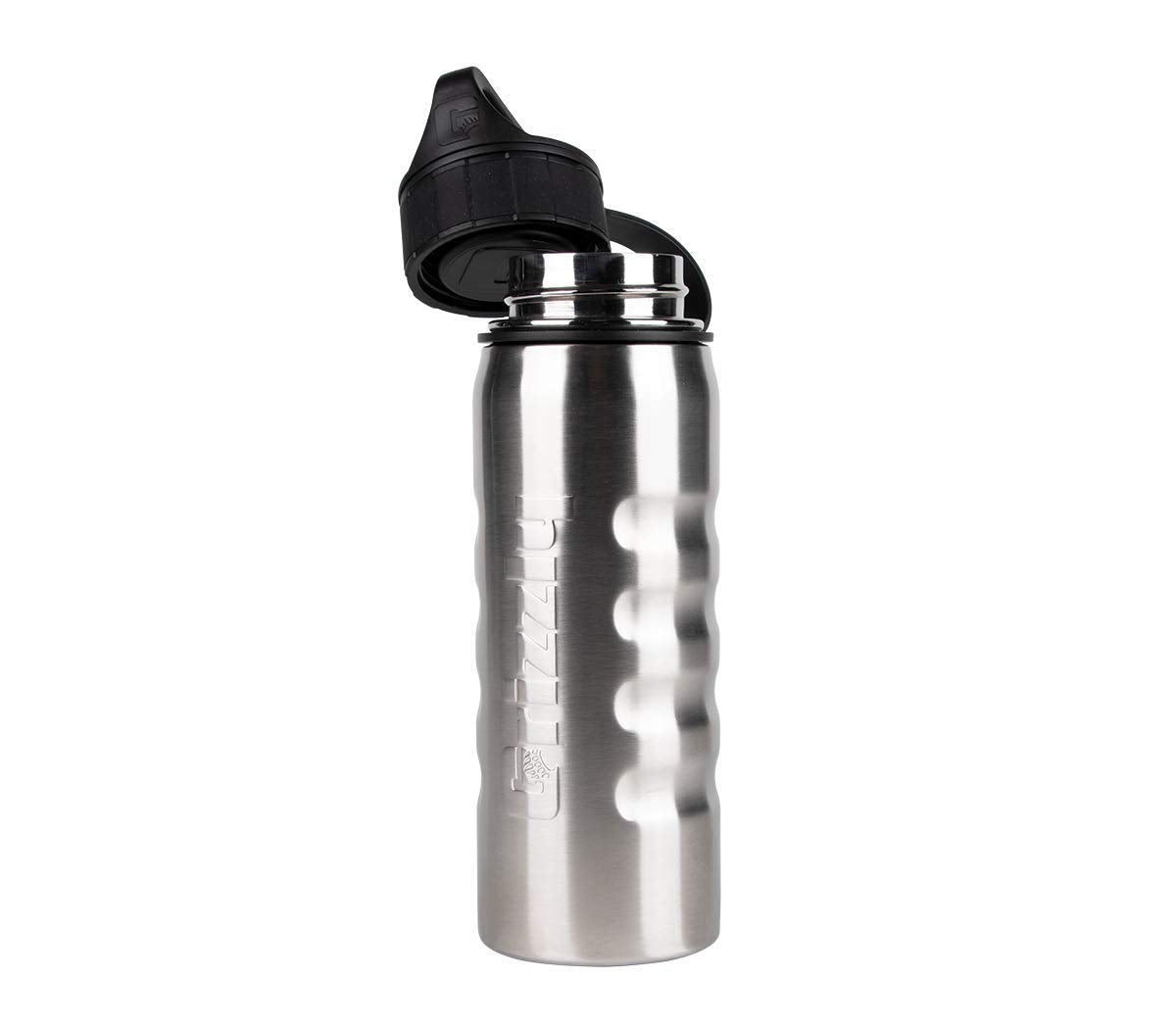 20 oz Grizzly Grip Water Bottle | Vacuum Insulated | Stainless Steel with Insulated Lid | For Gym Women Men Beach Camping Hiking Fishing Hunting Sports | Brushed