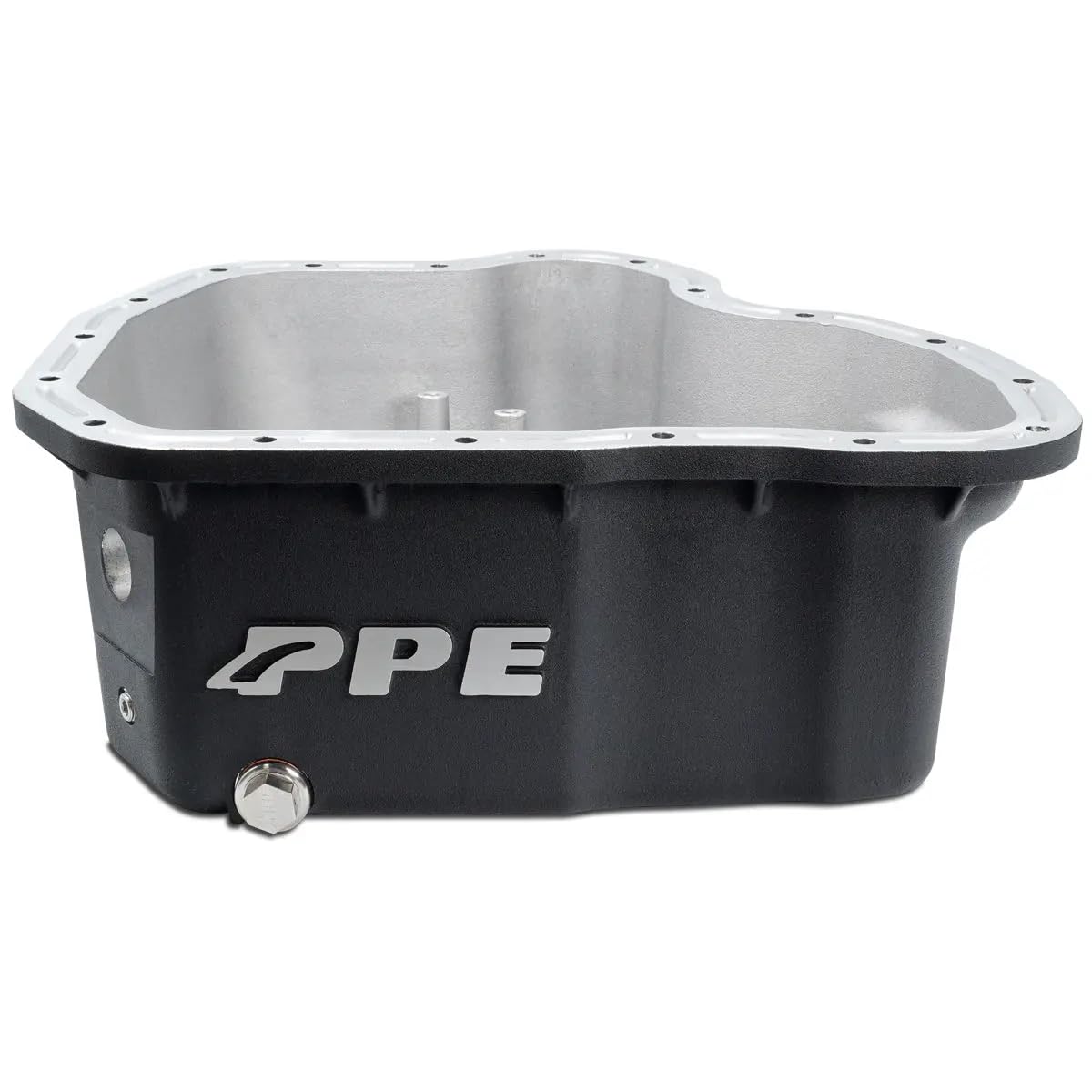 Heavy Duty PPE High-Capacity Cast Aluminum Oil Pan (Black) 114052020 Compatible for 2001-2010 GMC Sierra 2500HD and Chevy Silverado 2500HD 6.6L Duramax