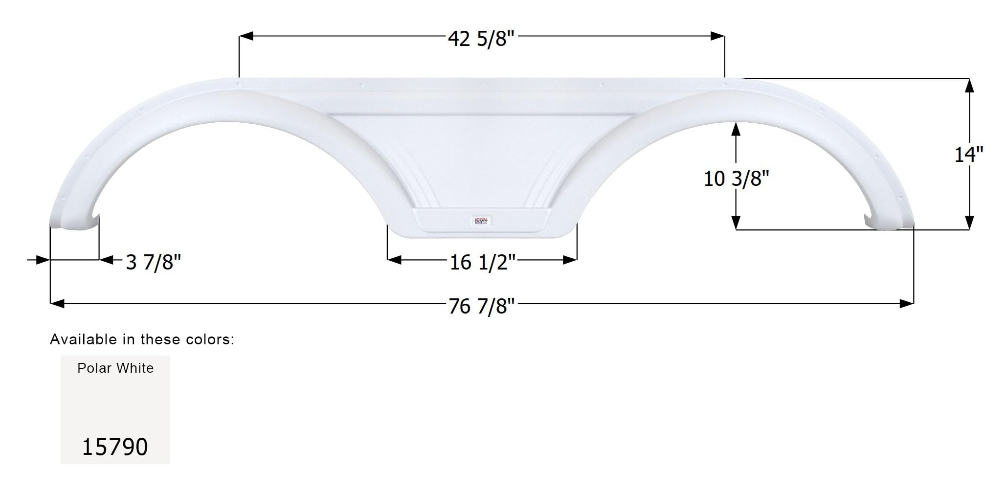 Tandem Axle Fender Skirt Icon 15790 for Dutchmen - Polar White